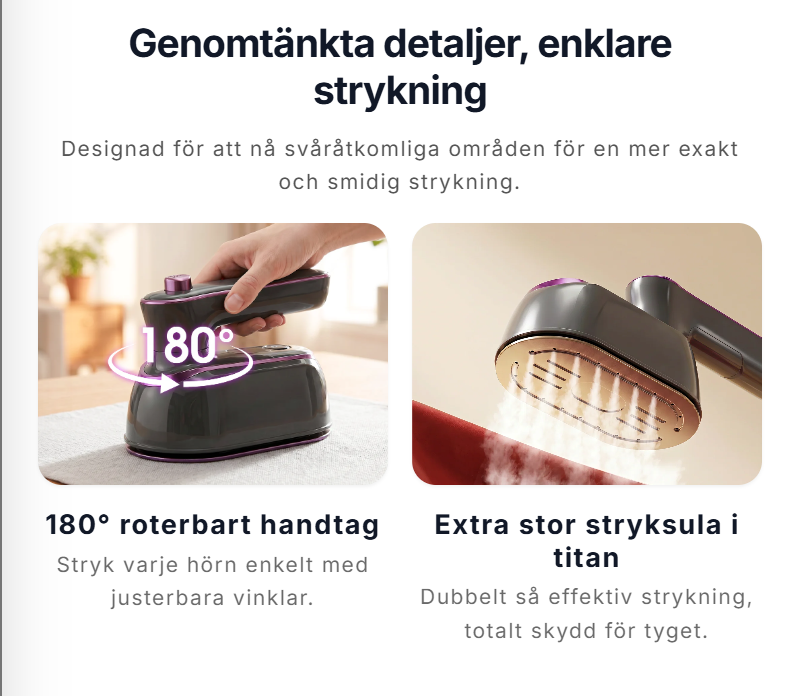 FlexiSteam – Effektiv klädångare med roterbart handtag
