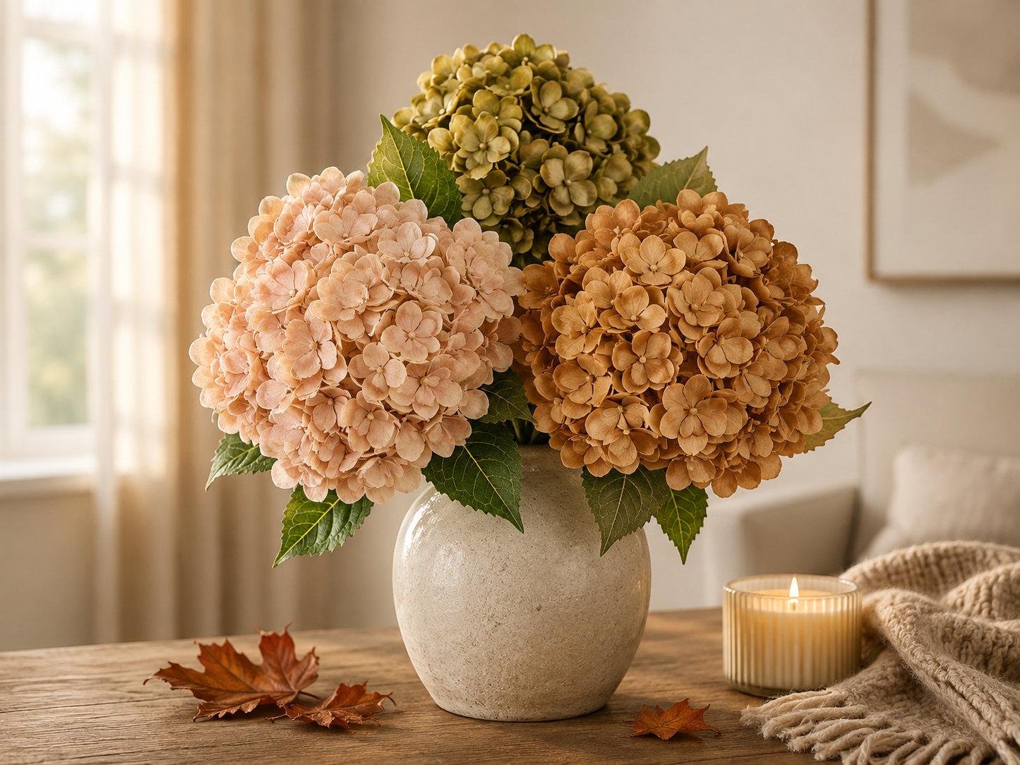 Everbloom Hösthortensia – Real Touch Naturtrogna konsthortensior med verklighetstrogen känsla