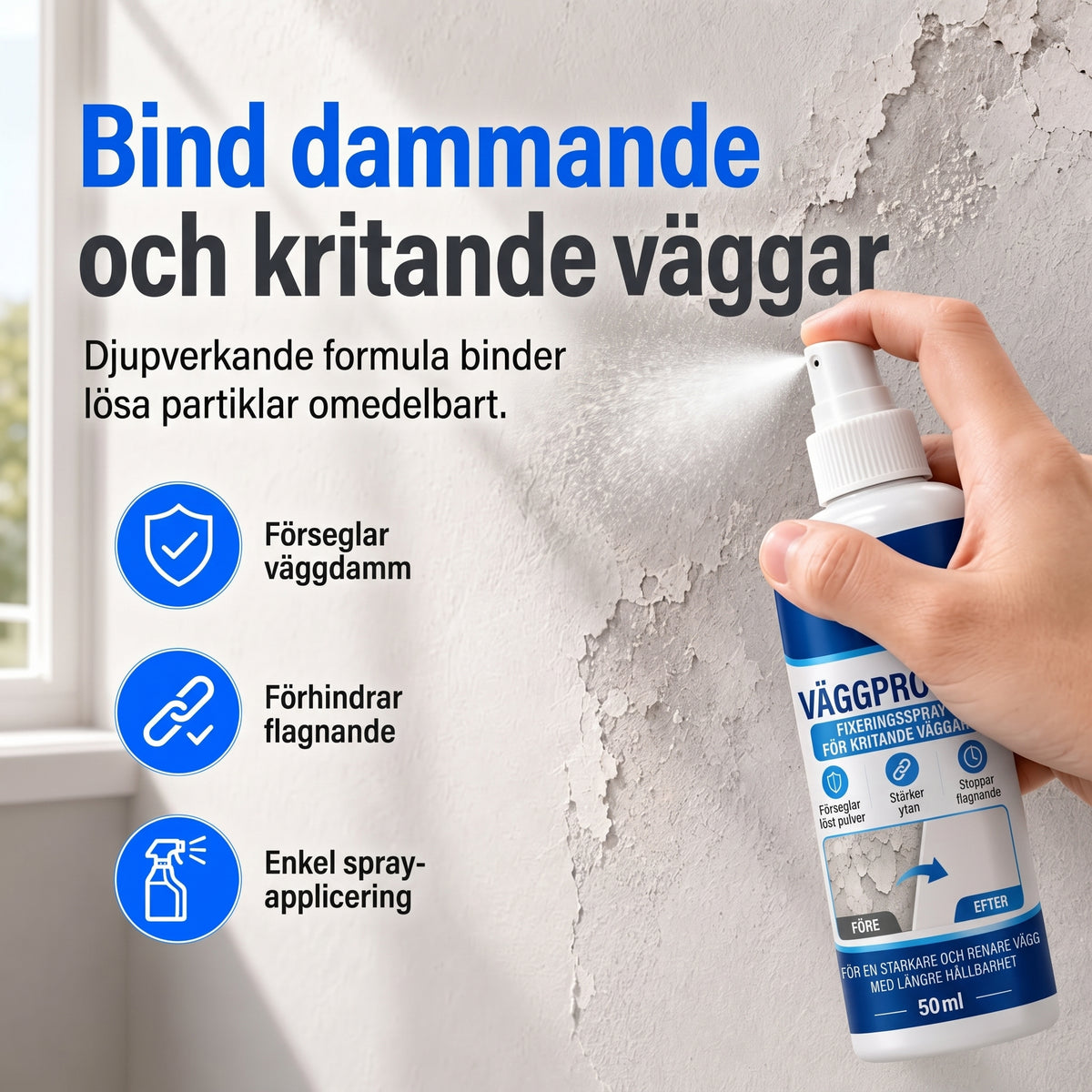 VäggRäddaren – Stoppa smulande och dammiga väggar