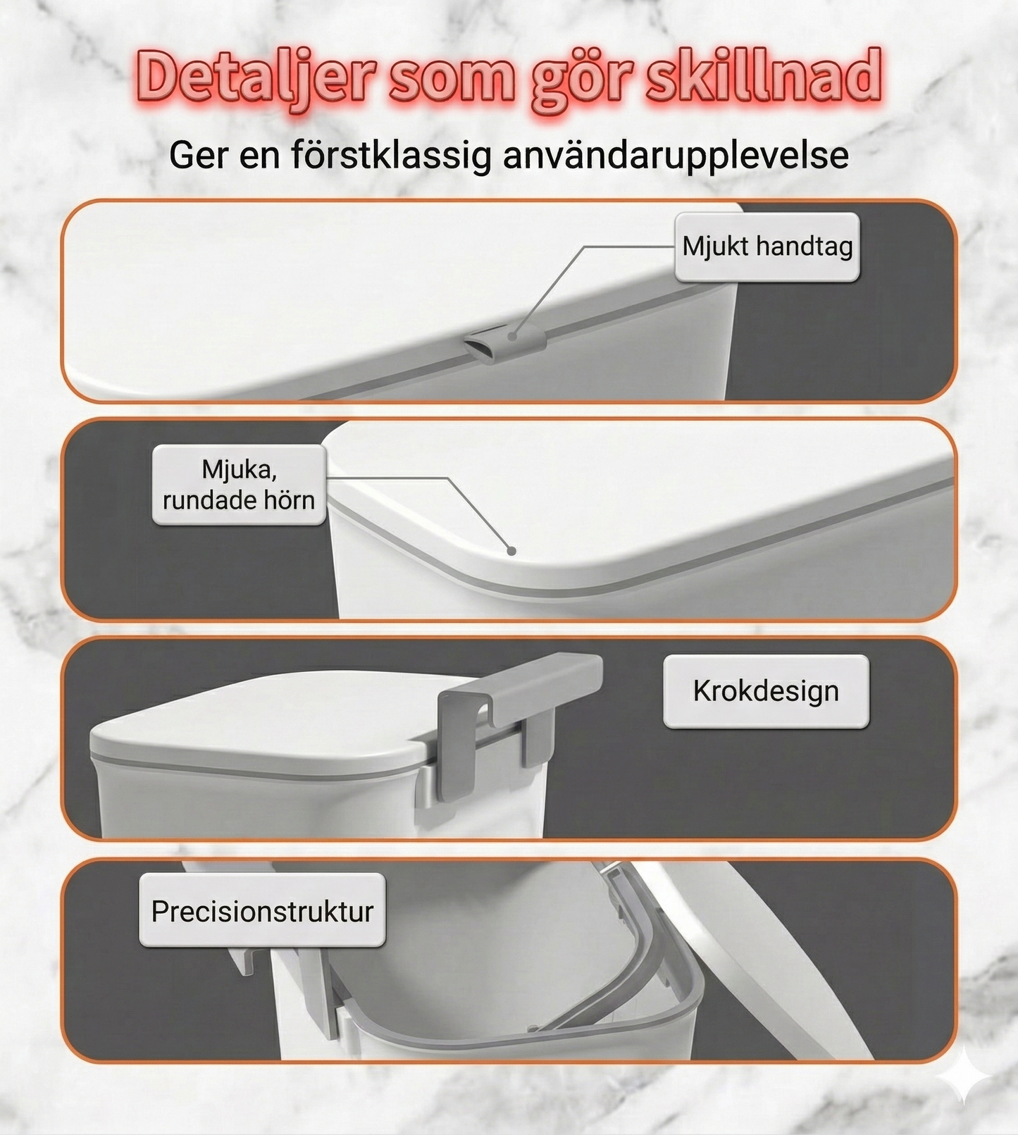 OdorLock Pro™ – 9L väggmonterad papperskorg för optimal hygien