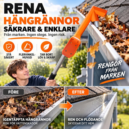 TryggRens – Rensa hängrännorna från marken