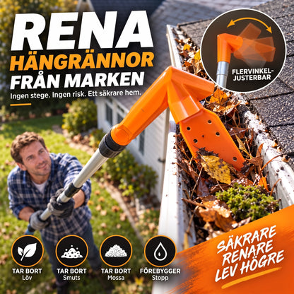 TryggRens – Rensa hängrännorna från marken