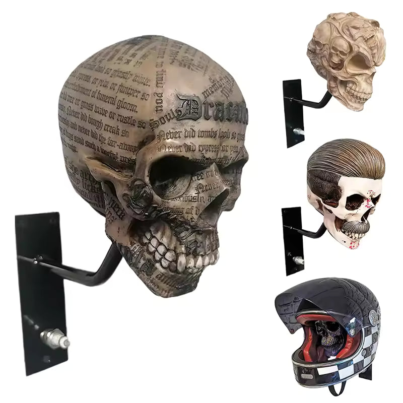SkullRack – Brutalt snygg och väggmonterad dödskallehängare som ger din hjälm och jacka den tron de förtjänar