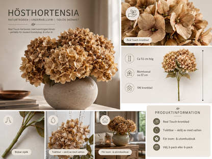 Everbloom Hösthortensia – Real Touch Naturtrogna konsthortensior med verklighetstrogen känsla