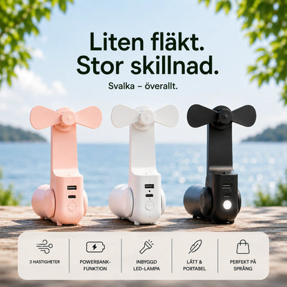 MultiSval – Fläkt, powerbank och ficklampa